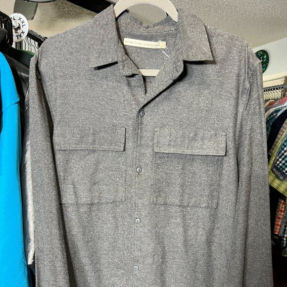 Shades of Grey by Micah Cohen Grey Long-Sleeve 2-Pocket Button-up SZ Large - Picture 1 of 5